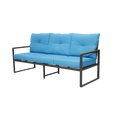 thumbnail image 5 of Leumius Outdoor Patio Sofa,Metal 3-Seat Couch with Thick Cushions,Patio Conversation Sofa Couch for Deck Garden Poolside,Blue, 5 of 7