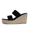 thumbnail image 5 of Miluxas Womens Espadrille Wedge Sandals Heels Open Toe Platform High Heeled Dress Wedges Shoes, 5 of 9