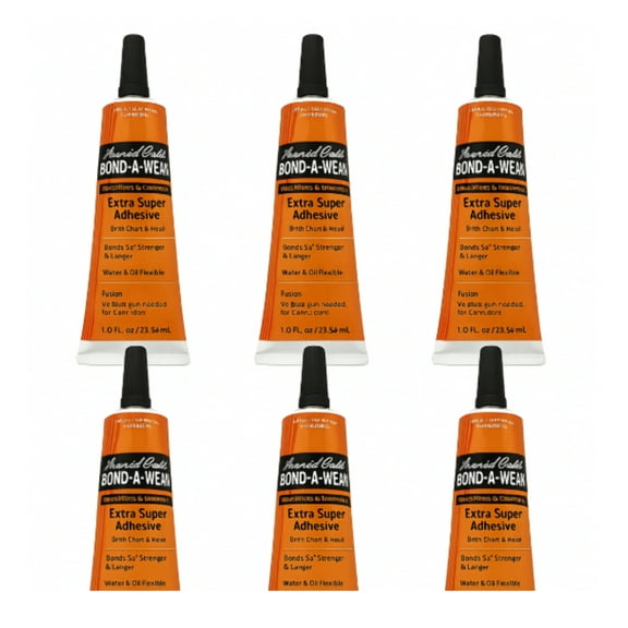 Liquid Gold Bond-A-Weav Extra Super Hair Extension Adhesive, 1 oz Tubes, 6-Pack
