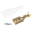 thumbnail image 2 of Juego de 100 Terminales de Crimpado de Horquilla Hembra de 6,3 mm, Conector de Envoltura de Cable con Manguito Eléctrico para 22-16 AWG (0.5mm²-1.5mm²), 2 of 5