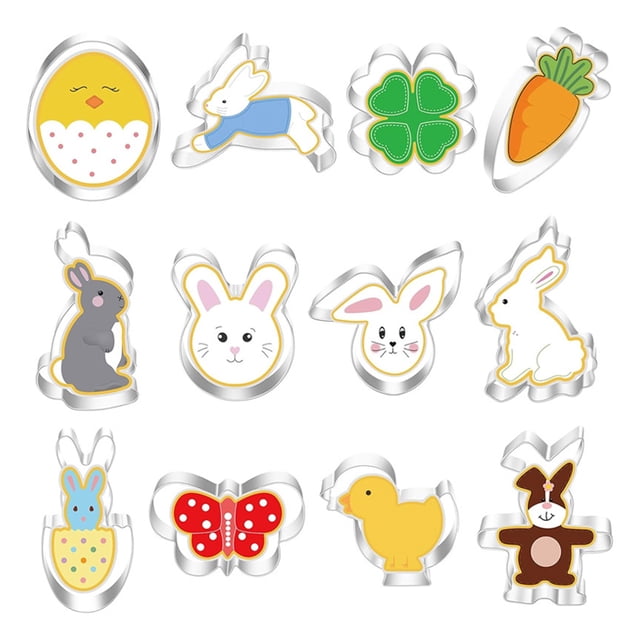 Galletas Dibujos Animados Moldes para Hornear Hojaldres Pascua Acero Inoxidable Suministros Fiesta Felices