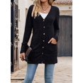 thumbnail image 4 of Women'S Fall Fashion Cardigan Soft Knit Cardigan for Women Long Sleeve Open Front Coat with Pockets Black L, 4 of 8