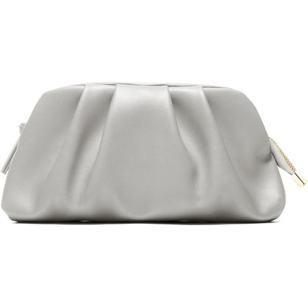 QIUYI Dressy Vegan Leather Clutch Purse for Women Formal  Soft Pleated PU Evening Clutch for Weddings  Proms  Cocktail-Gemma