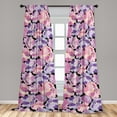 thumbnail image 2 of Abstract Boho Window Curtains, Contemporary Style Fractal Floral Look Shapes Purplish Tones Art, Lightweight Decor 2-Panel Set with Rod Pocket, Pair of - 28"x95", Fuchsia Pale Pink Cream, by Ambesonne, 2 of 3