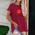 thumbnail image 2 of Camiseta informal para mujer, blusa estampada con cuello redondo y manga corta, Tops OAVQHLG3B Store  lin121212, 2 of 5