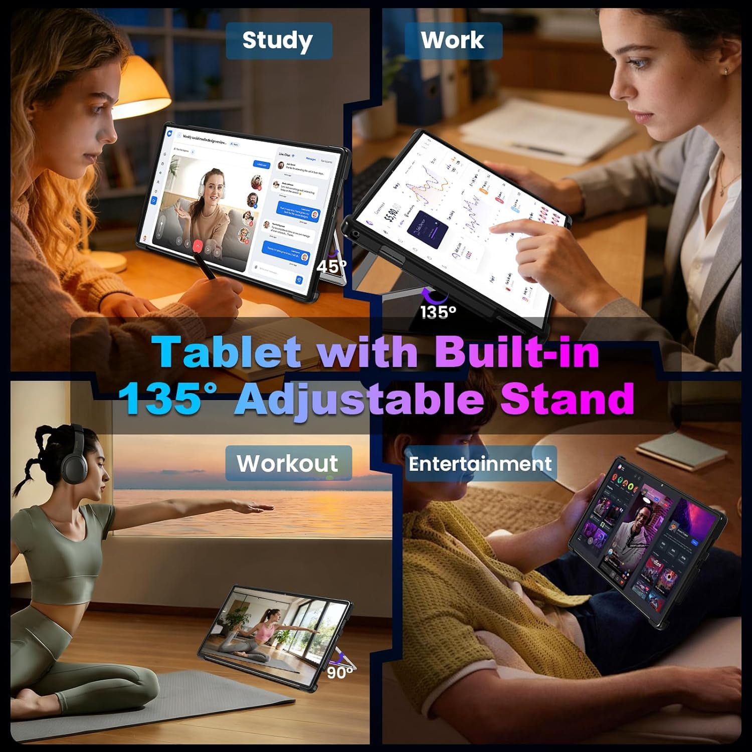 Golzer Tablet with Keyboard, for Work and Study