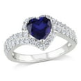 thumbnail image 1 of 2.75 Carat (ctw) Lab-Created Blue & White Sapphire Heart Ring in Sterling Silver, 1 of 4