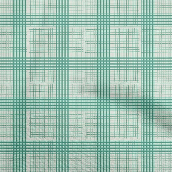 oneOone Polyester Spandex Sea Green Fabric Check Sewing Fabric By The Yard Printed Diy Clothing Sewing Supplies 56 Inch Wide