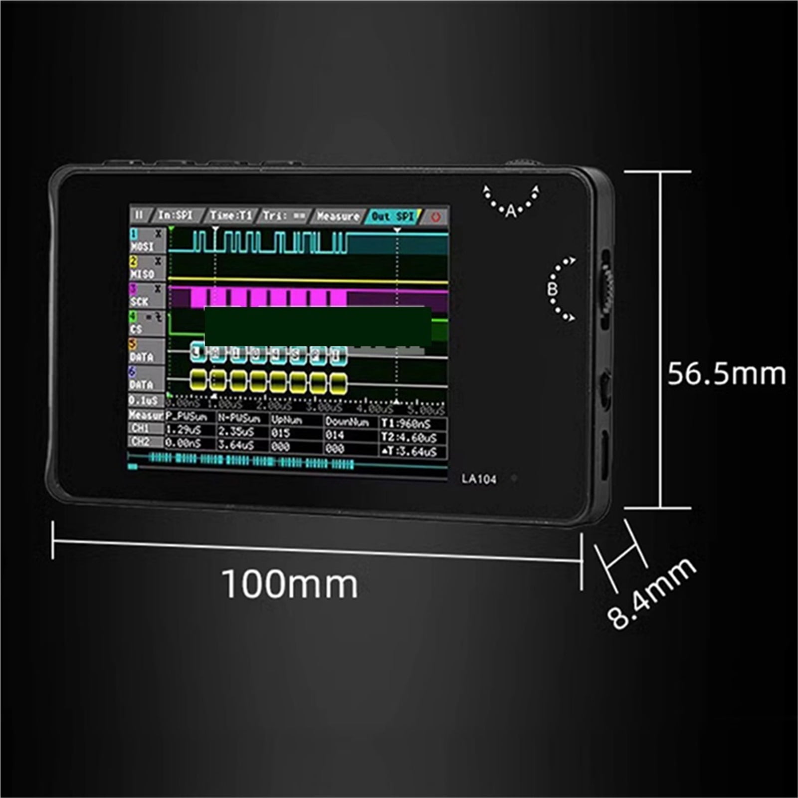 DSO LA104 Digital Logic Analyzer Kit, 4 Channels Oscilloscope SPI I2C UART Programmable 100MHz Max Sampling Rate ,Heavy Duty Build