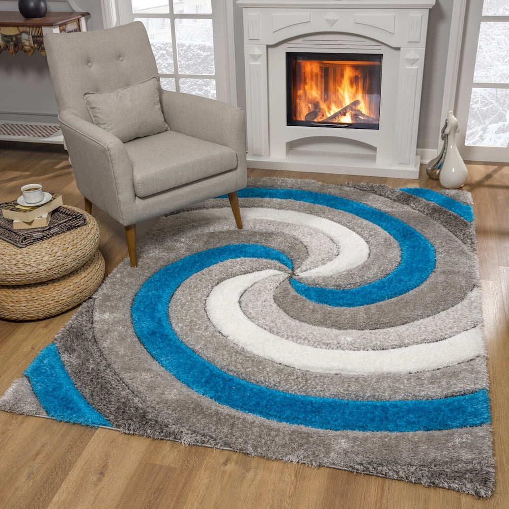 Puffy Mary Geometric Shag, Fluffy Thick Soft Plush 3D Textured High