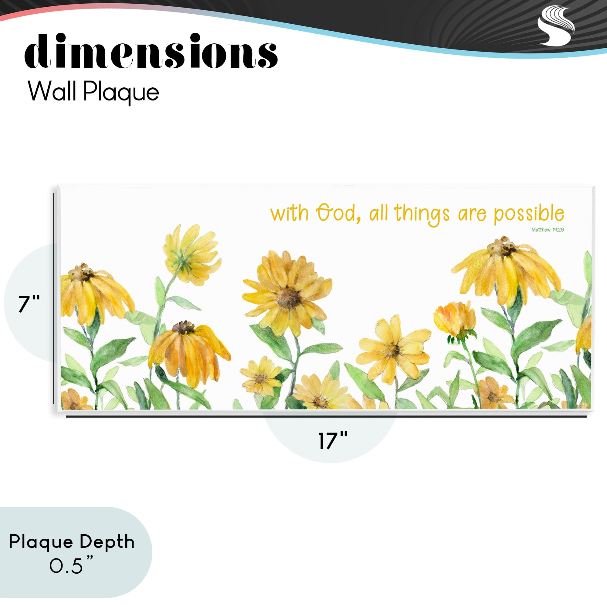 Stupell Industries With God Proverb & Daisies Wall Plaque Art, design by Lanie Loreth