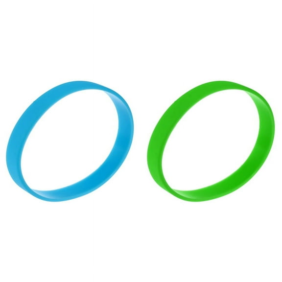 2Pcs Fashion Silicone Rubber Elasticity Wristband Wrist Band Cuff Bracelet Bangle, & Green