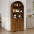 thumbnail image 2 of Luku 71.6" Tall Arched Storage Cabinet, 5-Tier Wooden Pantry with Doors & Adjustable Shelves, Arch Organizer, 2 of 8