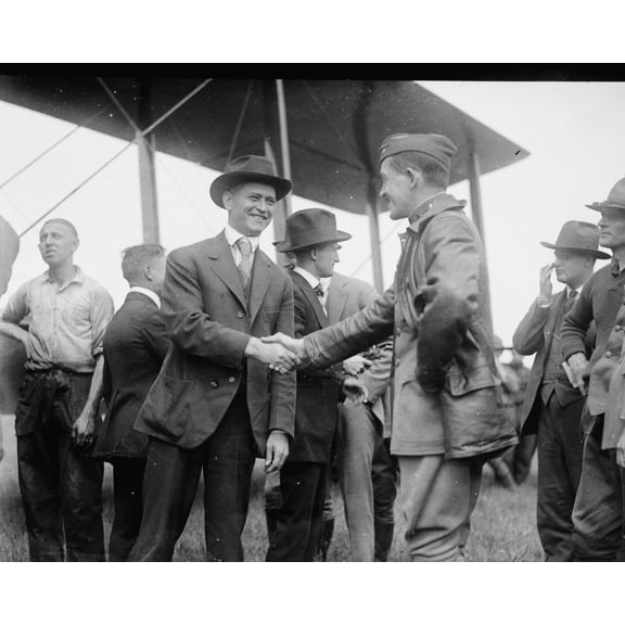 Print: Maj. Scanlon, Commander At Bolling Field, Greets Mr Lawson Upon His