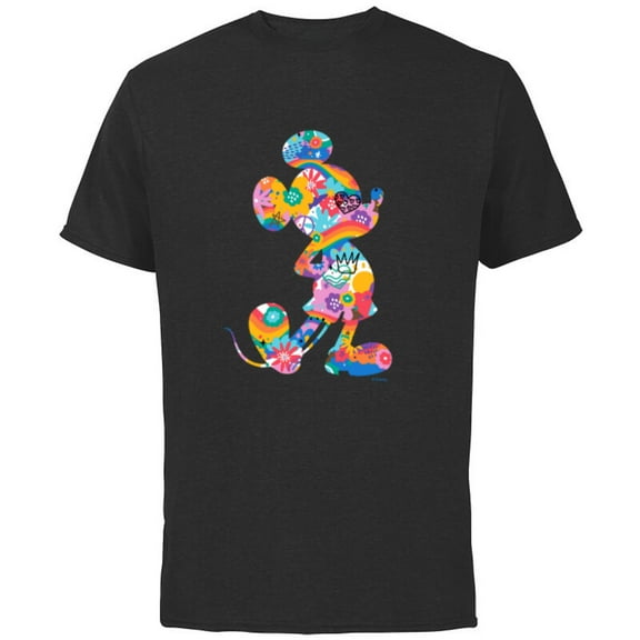 Disney Mickey Mouse Pride Pose Rainbow Icon Fill Doodles - Short Sleeve Cotton T-Shirt for Adults - Customized-Royal Heather