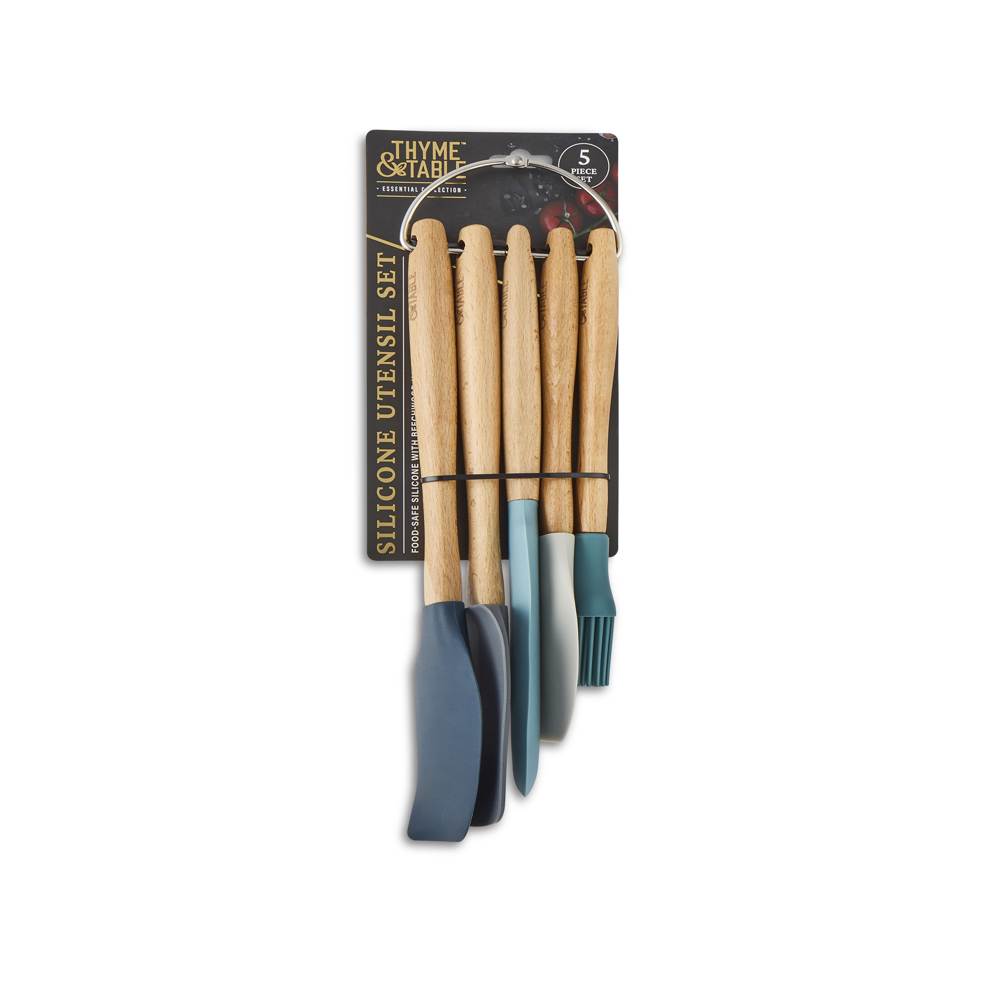 Thyme & Table 5-Piece Silicone Utensil Set, Green photo 2