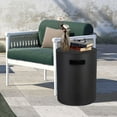 thumbnail image 5 of Afterglow 16" Propane Tank Cover Table, Round Tank Container Fits Standard 20 lb Cylinder Bottle Storage Box Hideaway Table, Gas Tank Holder for Outdoor Gas Fire Pits, Black, 5 of 6