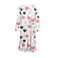 thumbnail image 5 of Xdegoge Heart Print Dresses for Girls Valentine's Day Long Sleeve A-Line Maxi Dress Elastic Waist and Pockets, Cute Casual Daily Wear, 5 of 6