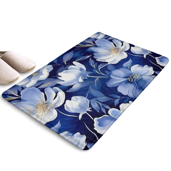 Pioneer Flower Floral Print Flannel Non Slip Door Rugs,Washable Door Mats Indoor,Decorative Door Mats,Dirt-Resistant and Absorbent Doormat for Entrance,Bedroom,Kitchen,Bathroom,23.5"x16"