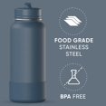 thumbnail image 4 of Hydrapeak 32oz Sport Insulated Water Bottle with Straw or Chug Lid, Leak & Spill Proof, Keeps Drinks Cold for 24 Hours, Hot for 12 Hours, Premium Stainless Steel Water Bottles (32oz, French Navy), 4 of 9