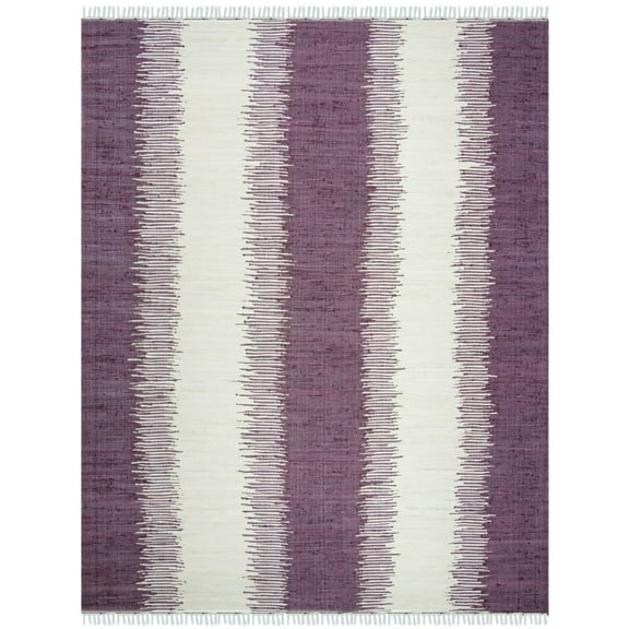 SAFAVIEH Montauk Twyla Striped Cotton Area Rug, Purple, 4' x 6'