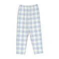 thumbnail image 6 of Fotbe Blue Checkboard Women's Pajama Pants,Sleepwear Pants,Pj Bottoms Drawstring And Pockets-Large, 6 of 7