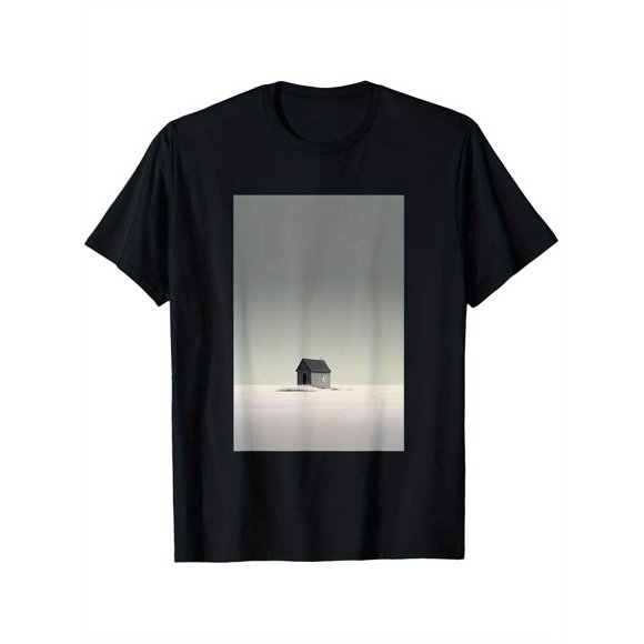 T-Shirt Unisexe en Coton Style Art Extérieur Graphique Paysage Maison Nature Paysage J417, S - 5TG
