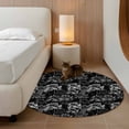 thumbnail image 2 of Round Area Rug 3.3 Ft, Vintage Floral Washable Non-Slip Circle Carpet for Living Room/Bedroom, Black Dandelion Plants Country Botanical Low-Profile Small Kitchen Mats Collection Rugs for Indoor, 2 of 8