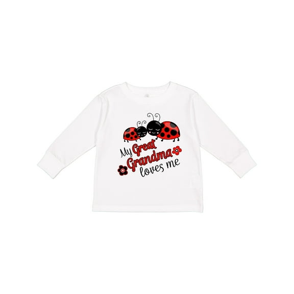 Inktastic My Great Grandma Loves Me with Cute Ladybugs Boys or Girls Long Sleeve Toddler T-Shirt