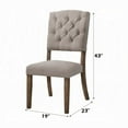 thumbnail image 2 of ACME Bernard Line Fabric Tufted Dining Side Chair in Cream and Weathered Oak, 2 of 3
