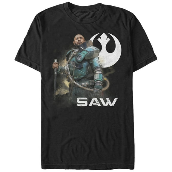 Men's Star Wars Rogue One Saw Gerrera Pose Graphic Tee Black Small