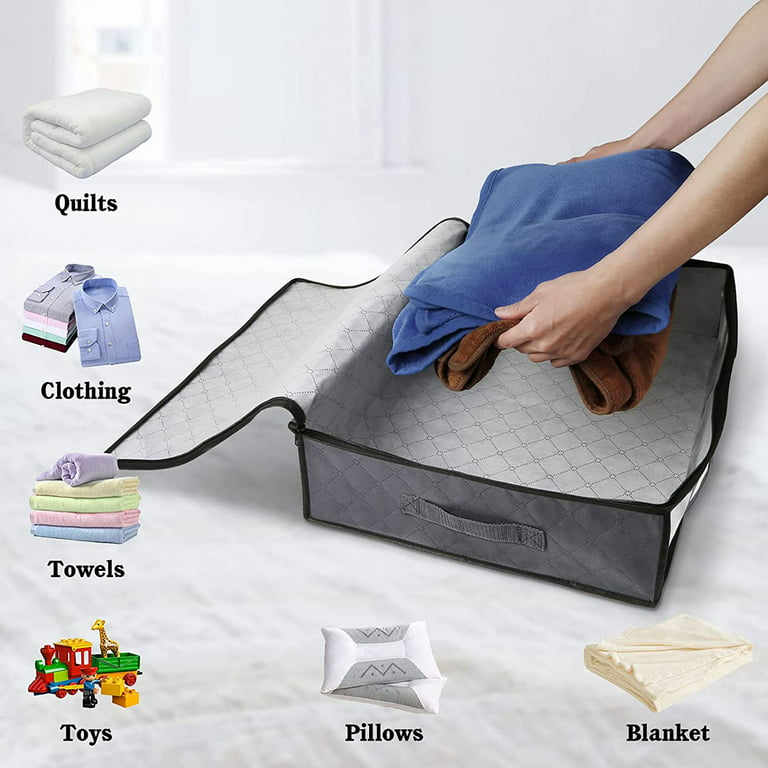 2Pcs Under Bed Storage Bags 40L Underbed Storage Containers with
