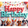 thumbnail image 3 of Colorful Theme Happy Birthday Banner Dog Celebration Polyester Material for Kids Party Indoor Decoration Photo Shoot, 3 of 7