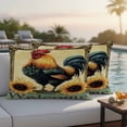 thumbnail image 5 of Retro Rooster Pillow Covers 2 Pack Farmhouse Welcome Sunflower Animal Rustic Country Pillowcase Waterproof Outdoor Throw Pillow Cover for Patio Balcony Rectangular Cushion 20”x12”, 5 of 9