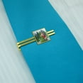 thumbnail image 2 of Christmas Holiday Santa Claus Trees Square Tie Bar Clip Clasp Tack- Silver or Gold, 2 of 5