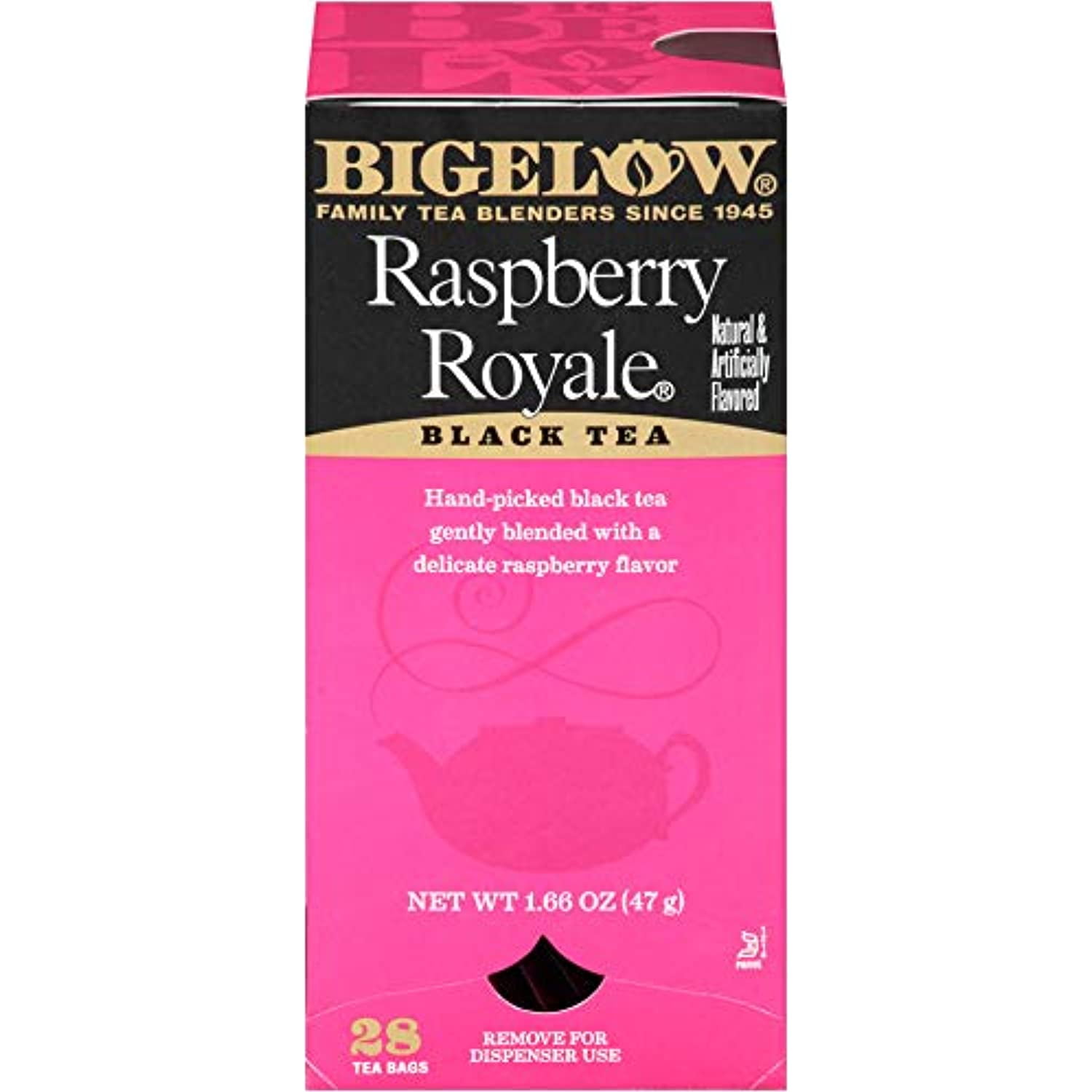 Bigelow Raspberry Royale Tea Bags 28-Count Box (Pack Of 1) Black Tea Bags All Natural Gluten Free Rich In Antioxidants
