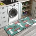 thumbnail image 3 of Red Mushroom Leaf Green Pattern Kitchen Rug Mat,Kitchen Runner Rugs Non Skid Washable,Decorative Kitchen Floor Mats for Kitchen,Sink,Laundry,17"x47.2", 3 of 7
