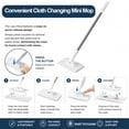 thumbnail image 3 of Mini mop, Convenient Cloth Changing Mini mops,Multifunctional Lazy with One-Click Cloths Attachment for Wet and Dry Disposable Pads (A, Mop+1PC Cloths), 3 of 8