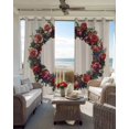 thumbnail image 4 of Rose Wreaths Blackout Curtains 96 Inch Length Natural Plant Thermal Insulated Window Curtain Window Drapes 2 Panels for Bedroom Living Room 52"Wx96"L, 4 of 9