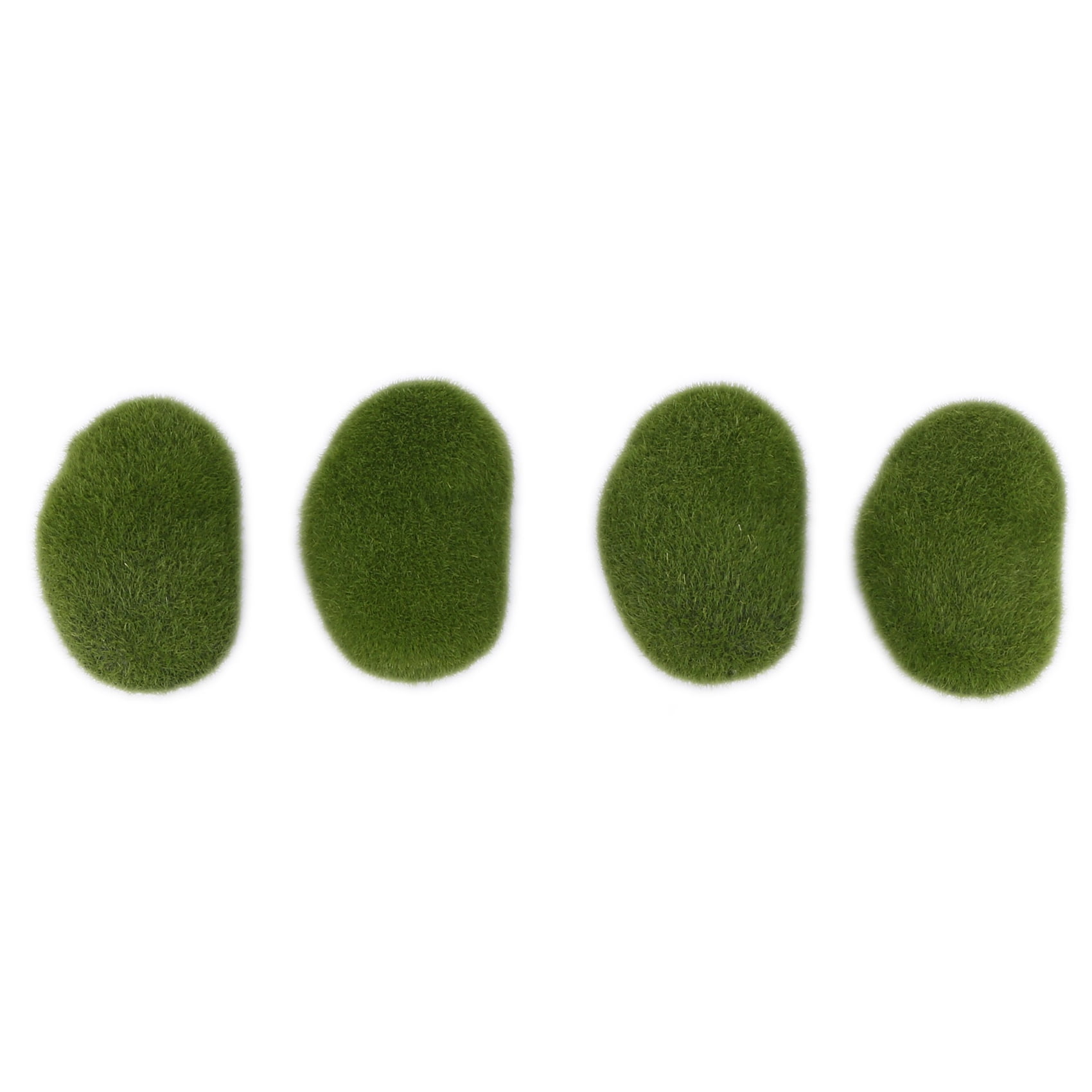 100 Pieces 2 Sizes Artificial Moss Rocks Decorative Faux Green Moss Covered Stones