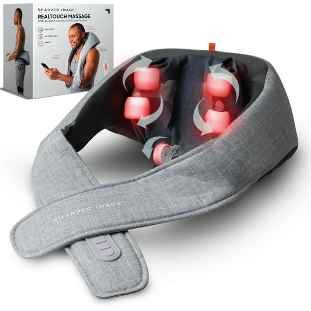 SHARPER IMAGE Realtouch Shiatsu Massager, Warming Heat Soothes Sore