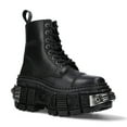 thumbnail image 3 of New Rock Boots WALL083C-S4 Unisex Metallic Black Leather Platform Gothic Boots 46, 3 of 6