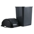 thumbnail image 2 of Superio Kitchen Trash Can with Swing Top Lid 9 Gallon, Slim Waste Bin 37 Qt Durable Plastic, Fit Small Spaces , Office, Bathroom, Under Counter (Onyx Grey/Black), 2 of 3