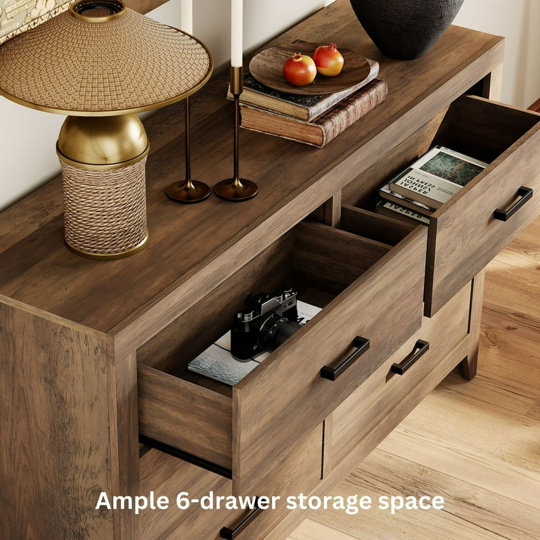 WAMPAT Dresser for Bedroom with 6 Drawers, Kids Dressers with Wide Chest of Drawers, Mid Century Modern Wooden Closet Storage Organizer, Large Wood Dresser for Living Room, Nursery, Brown - Walmart.com WAMPAT Dresser for Bedroom with 6 Drawers, Kids Dressers with Wide Chest of Drawers, Mid Century Modern Wooden Closet Storage Organizer, Large Wood Dresser for Living Room, Nursery, Brown - Walmart.com