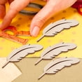 thumbnail image 2 of 50 Uds. Adornos de plumas tallados en madera Artesanías hechas a mano conjunto de accesorios DIY, 2 of 8