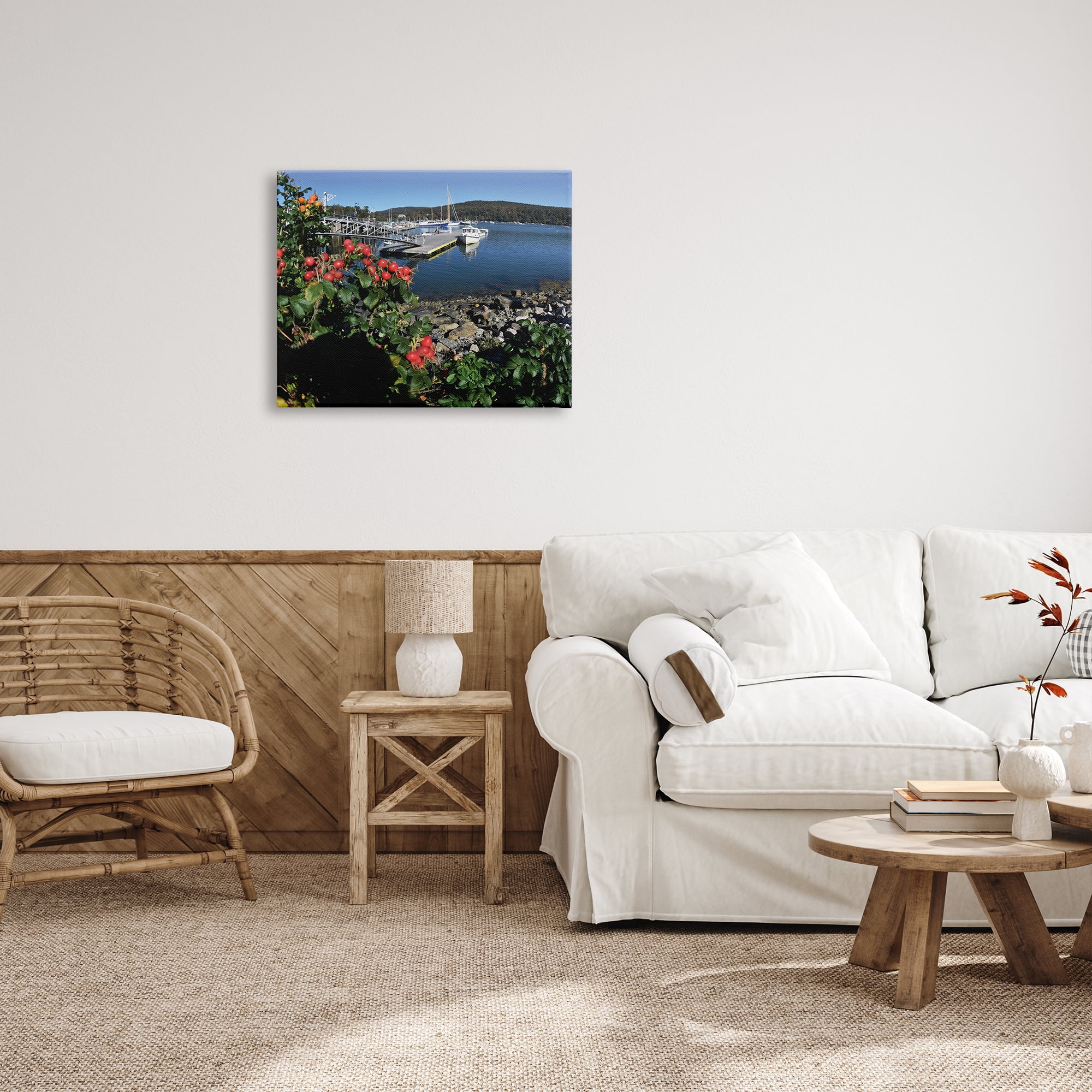 Stupell Industries Boat Harbor Photography Nature Photography Gallery Wrapped Canvas Print Wall Art, 30 x 24