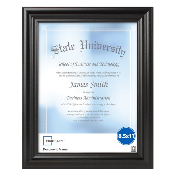 Mainstays 8.5" x 11" Black Traditional Document Frame