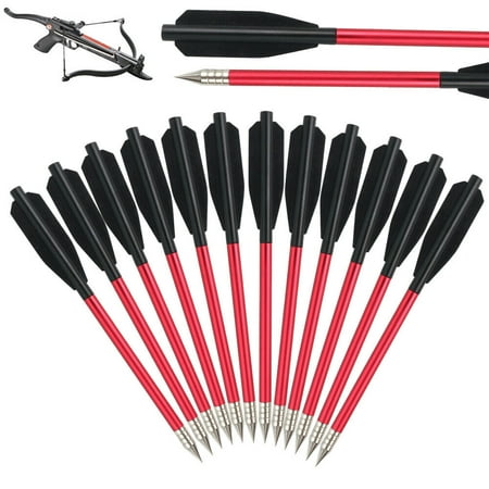 12Pcs 6.25 Mini Crossbow Bolts Aluminium Crossbow Arrows for 50-80 LBS Pistol