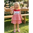 thumbnail image 3 of BemeyourBBs Toddler Baby Girls Birthday Dress Outfit 1 2 3 4 Years Birthday Clothes Sleeveless Doll Collar Embroidery Letters Plaid Gingham Dress Summer Princess Party Ruffle Dresses, 3 of 9