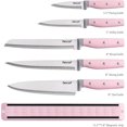 thumbnail image 2 of hecef Kitchen Knife Set with Magnetic Strip, 6 pcs Professional Knives Set for Kitchen, 13-inch Magnetic Strip Stainless Steel Sharp Chef Knife Set, 2 of 8
